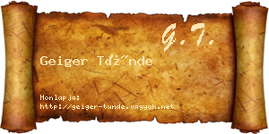 Geiger Tünde névjegykártya